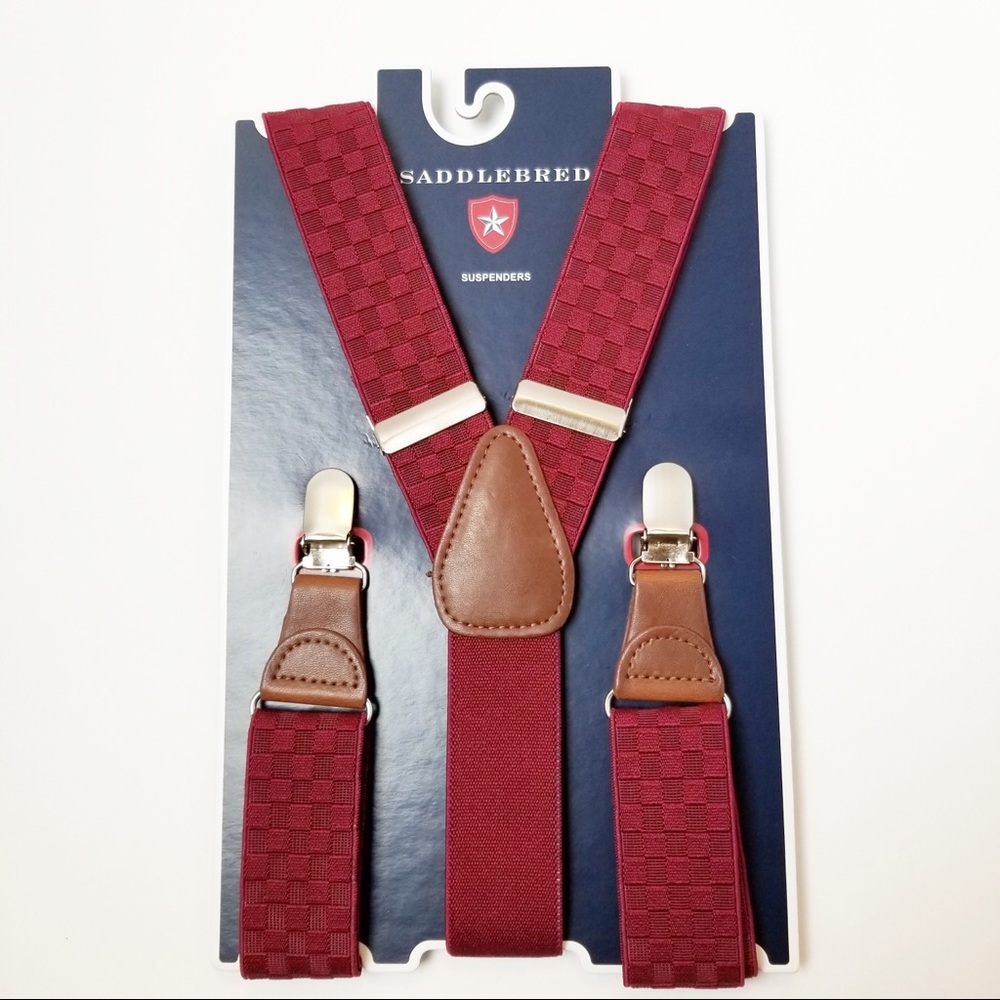 Suspenders Red with Checkered Saddlebred New